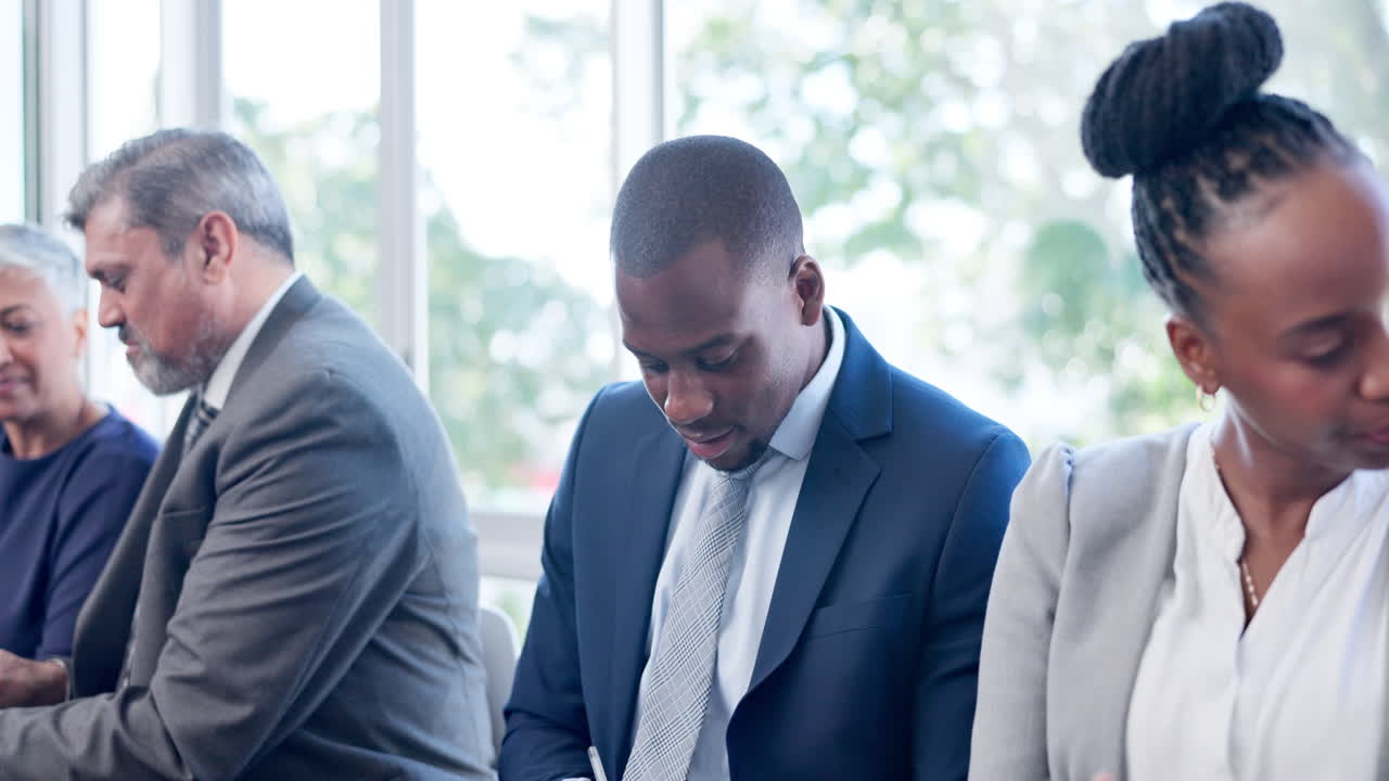 Portrait, opportunity and black man in waiting