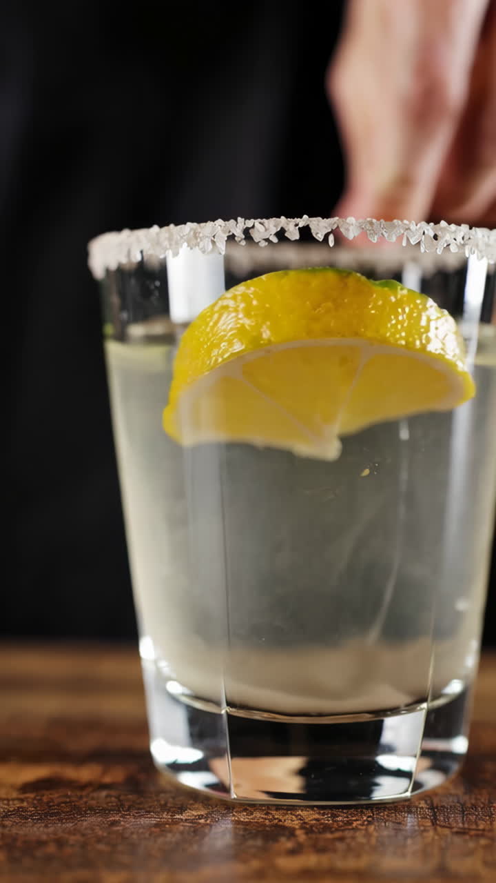 Preparing a Salty Rim Cocktail