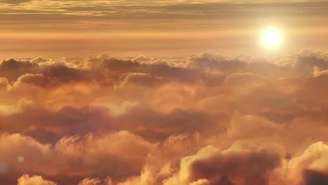 the sky sets behind thick cumulus clouds in the sky, sunrise or sunset