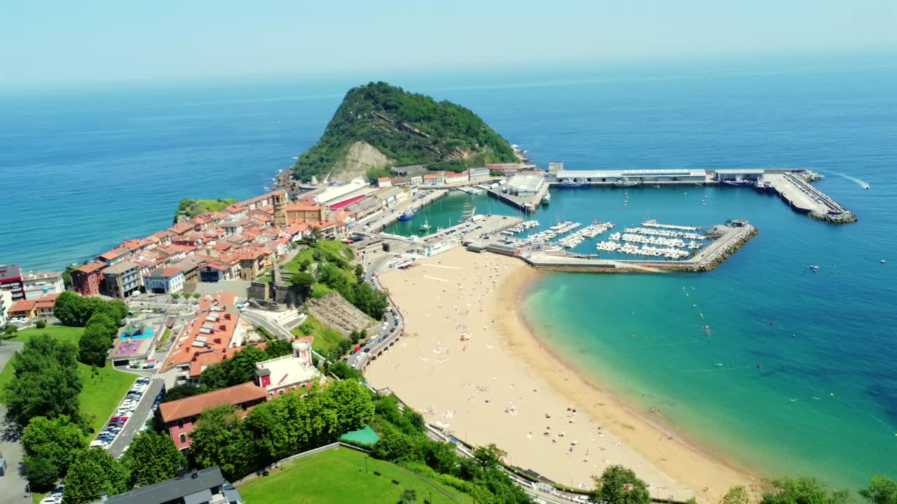 Aerial view of Getaria, Basque Country, Spain
