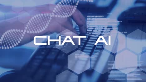 animación de texto de inteligencia artificial y procesamiento de datos por computadora.