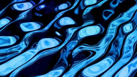 looped abstract liquid background with wavy sparkling pattern on shiny glossy surface. viscous blue fluid like surface of foil or brilliant glass. beautiful creative festive backdrop. simple bright bg