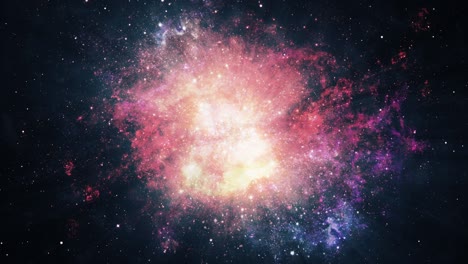 viajes espaciales a través de campos estelares en supernova estallidos de luz. 4k 3d render loop celestial explosión estelar supernova colorida nebulosa espacio nubes de polvo. ciencia ficción fantasía animación del big bang del universo.