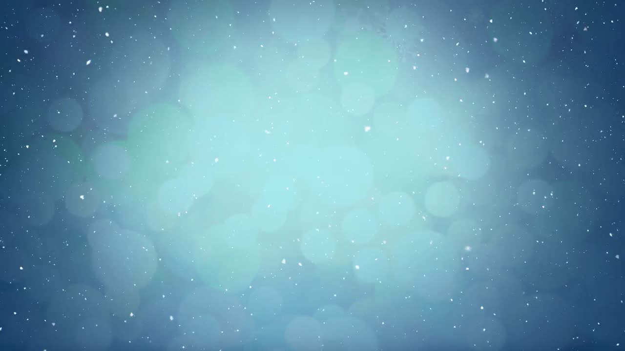 Faldende sne med bokeh-julelyscirkler