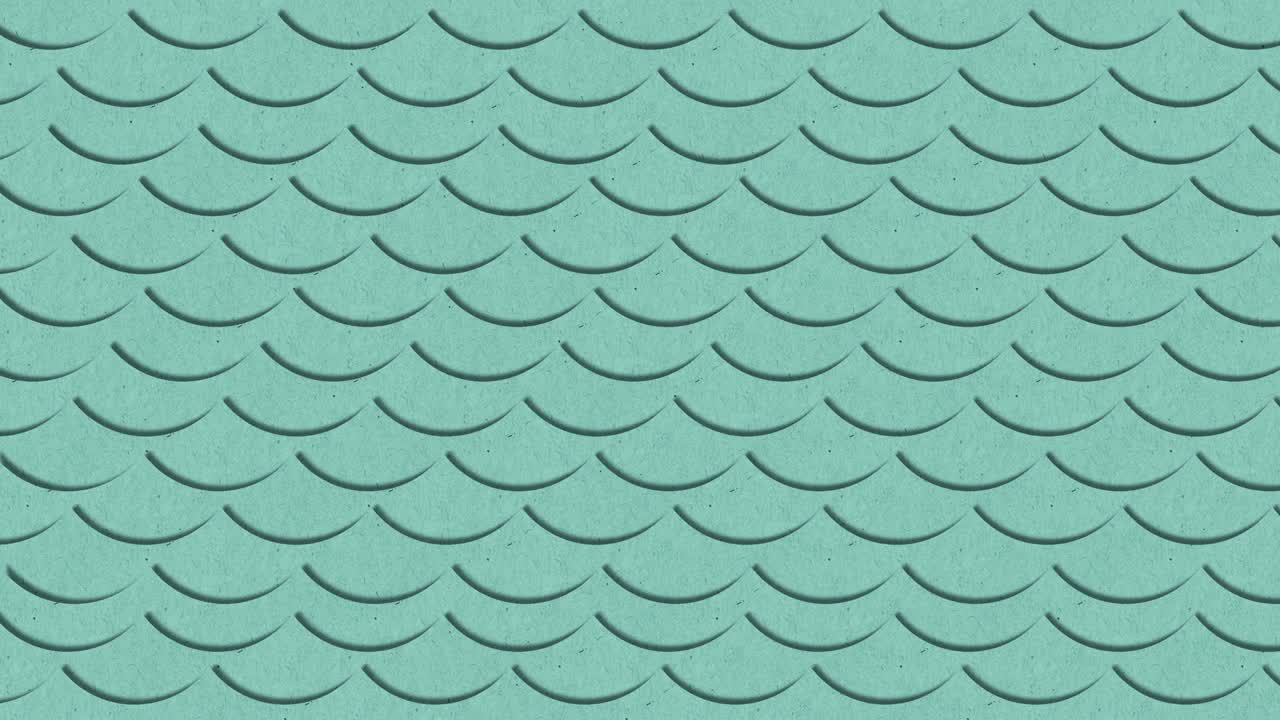 Realistic conceptual light blue paper texture waves illustration loop animation with alpha mask