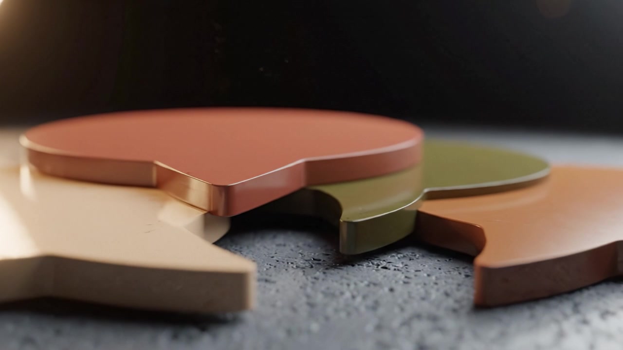 Colorful Speech Bubbles on a Textured Surface Highlighting Communication and Interaction in a Playful Design Setting