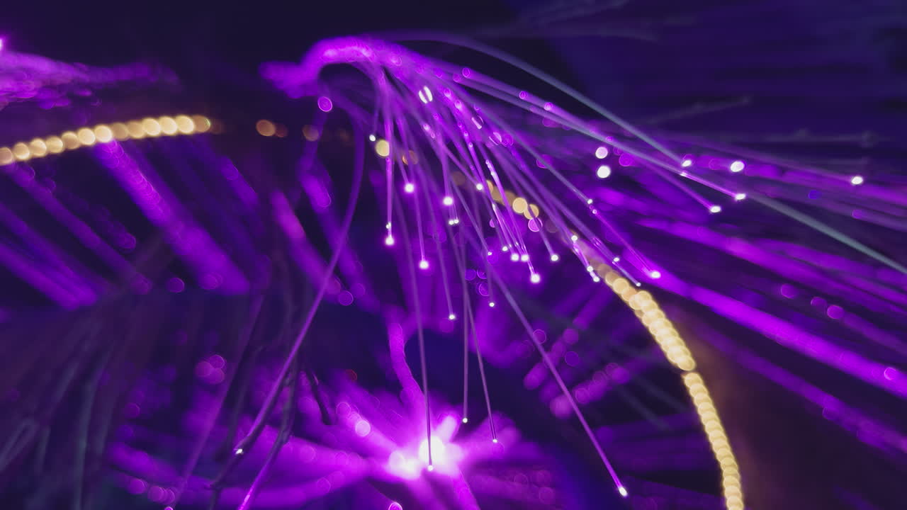 Abstrakt fiberoptisk lysinstallation