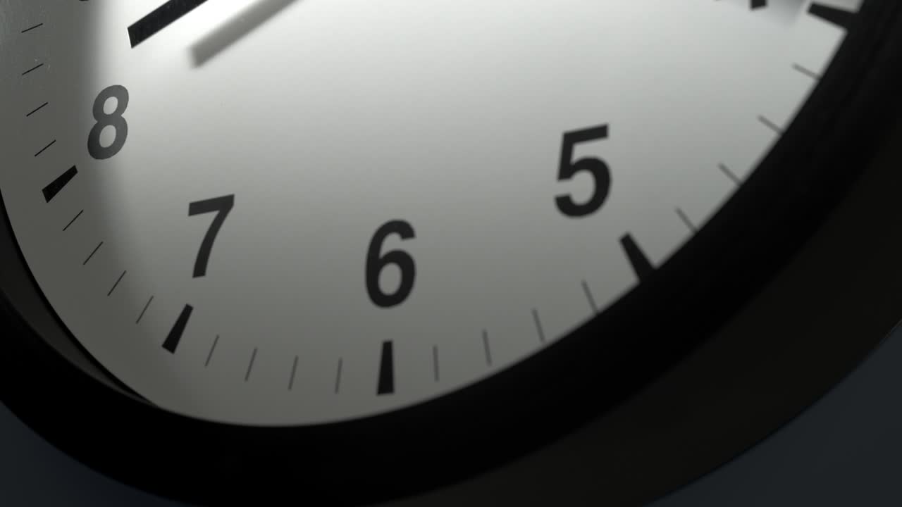 Clock Face on Dark Blue Wall in Time Lapse