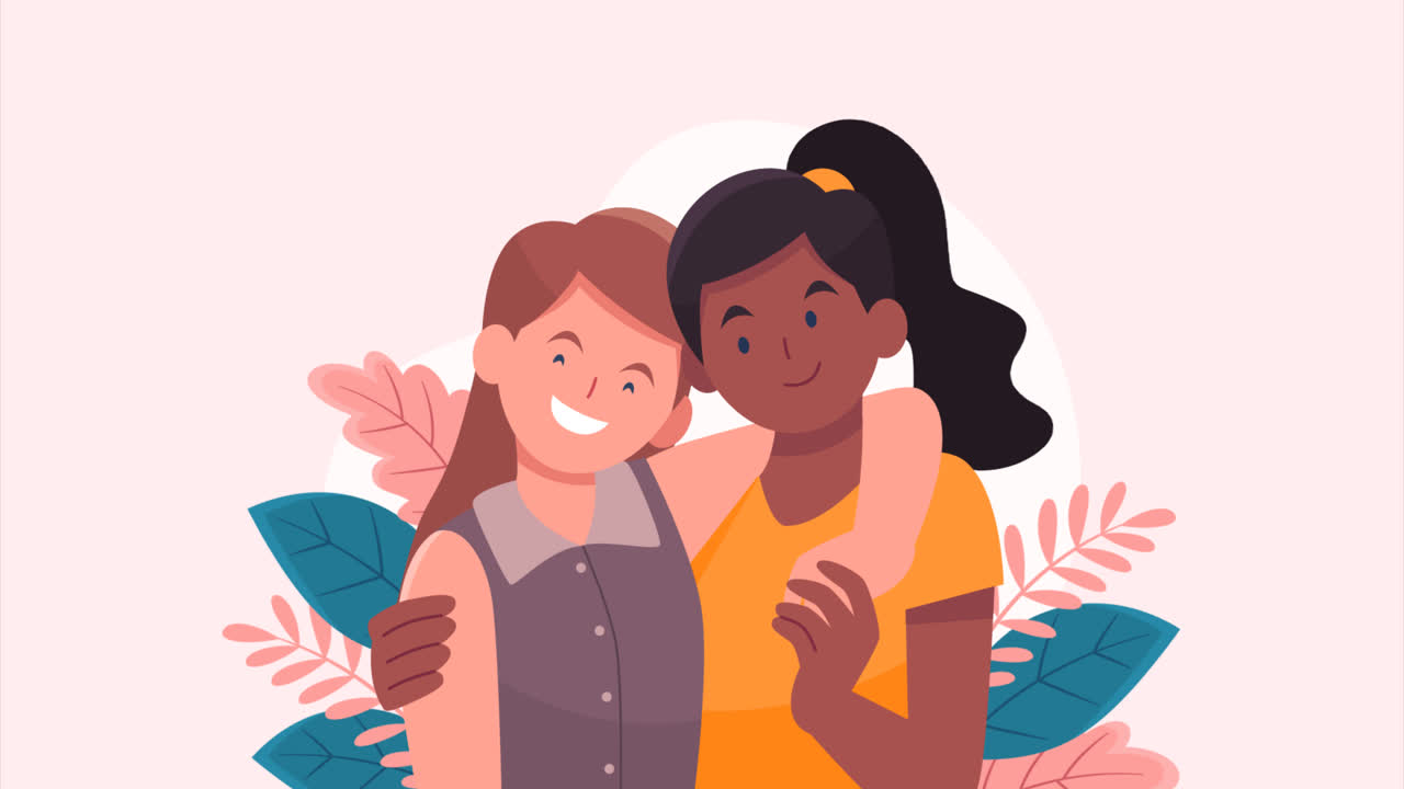 gráfico de movimiento de la ilustración del día internacional de la amistad dibujada a mano