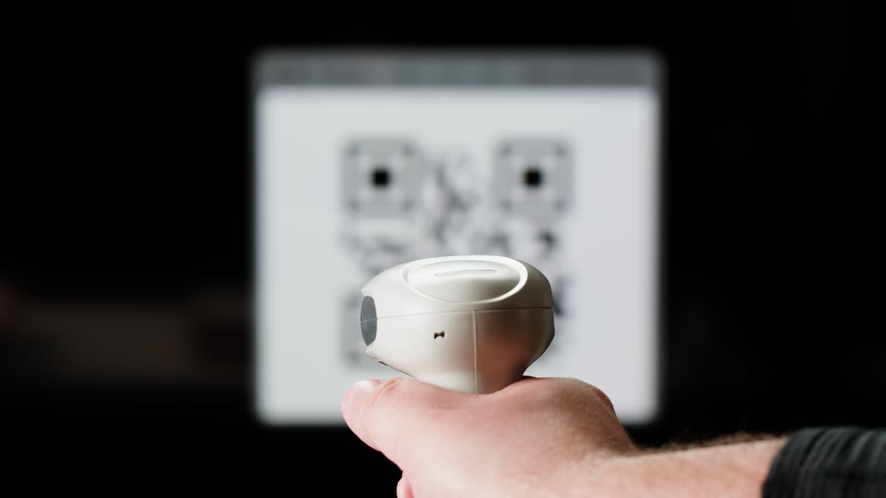 Scan qr code barcode payment buy electronic payment scan animation, postal post delivery service, tickets for events.