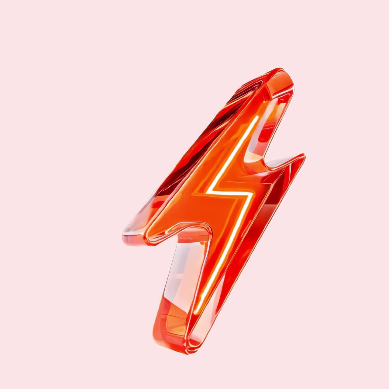 Vibrant glossy lightning bolt animation isolated asset, transparent 4K video, alpha channel, ProRes