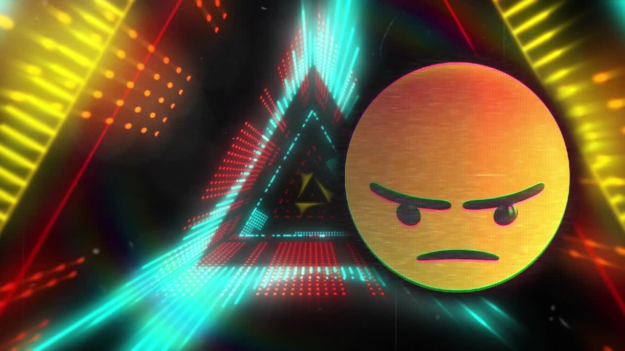 Animazione di icona emoji su tunnel digitale