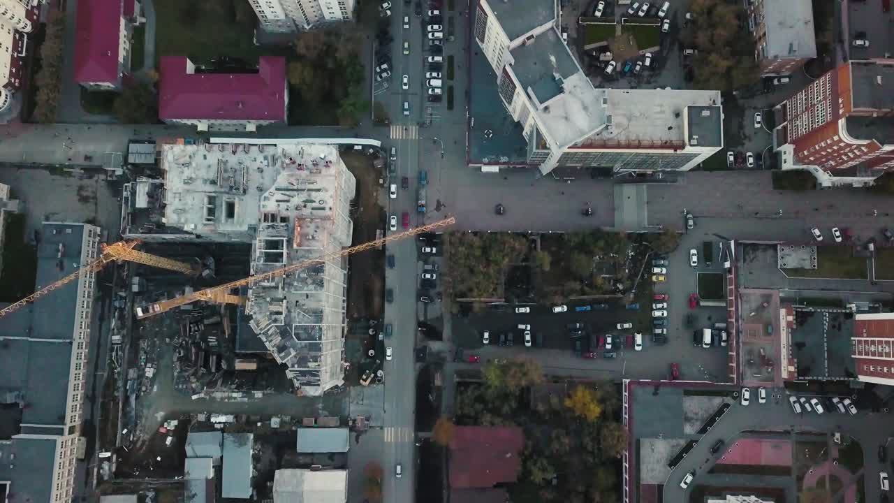 도시 건설 현장의 공중 사진