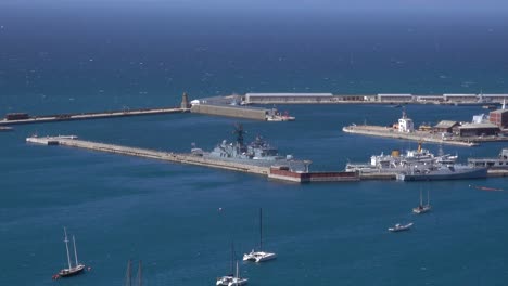 navy vessel sailing in the bay