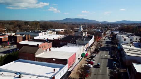 Aerial-Push-into-Morganton-NC,-Morganton-North-Carolina