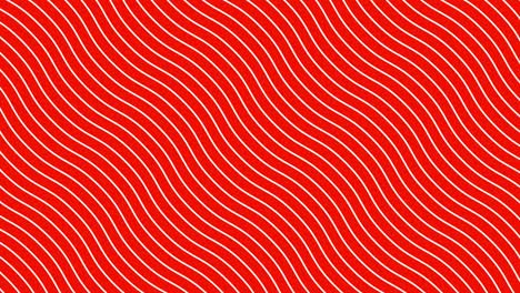 white curved lines in dynamic wave motion, red background. future geometric diagonal lines patterns motion background. 4k
