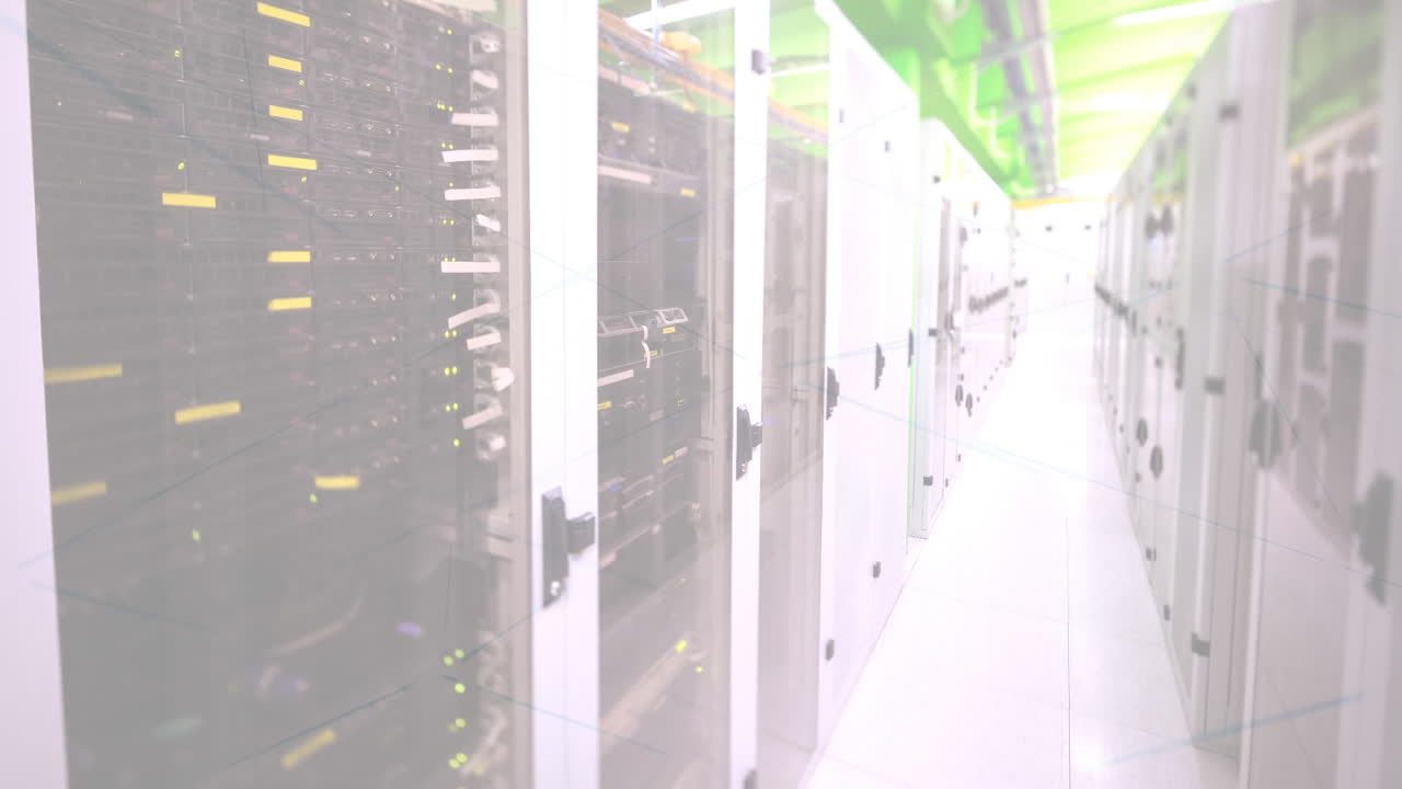 animación de la red de conexiones a través de servidores informáticos