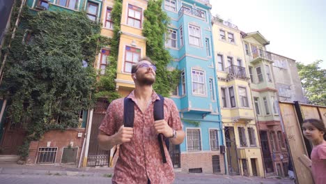 colorful houses and modern streets.