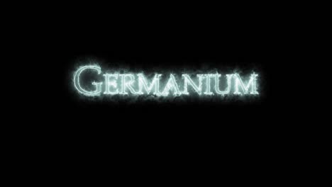 germanium, chemical element, written with fire. loop