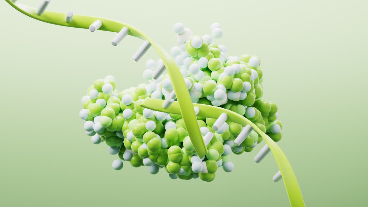 Biological organic protein structure, 3d rendering.