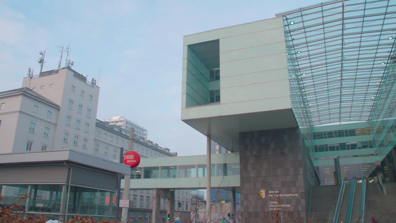 Linz skyscrapers downtown near main station