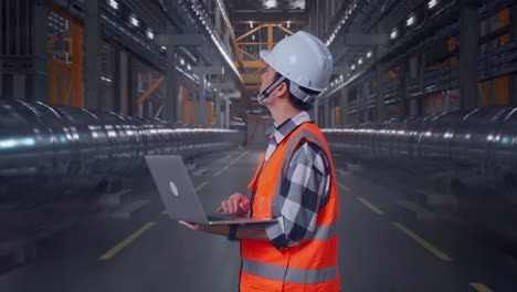 engineer working in an industrial facility