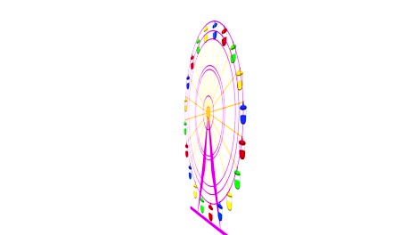 colorful ferris wheel on a white background. 4k animation.