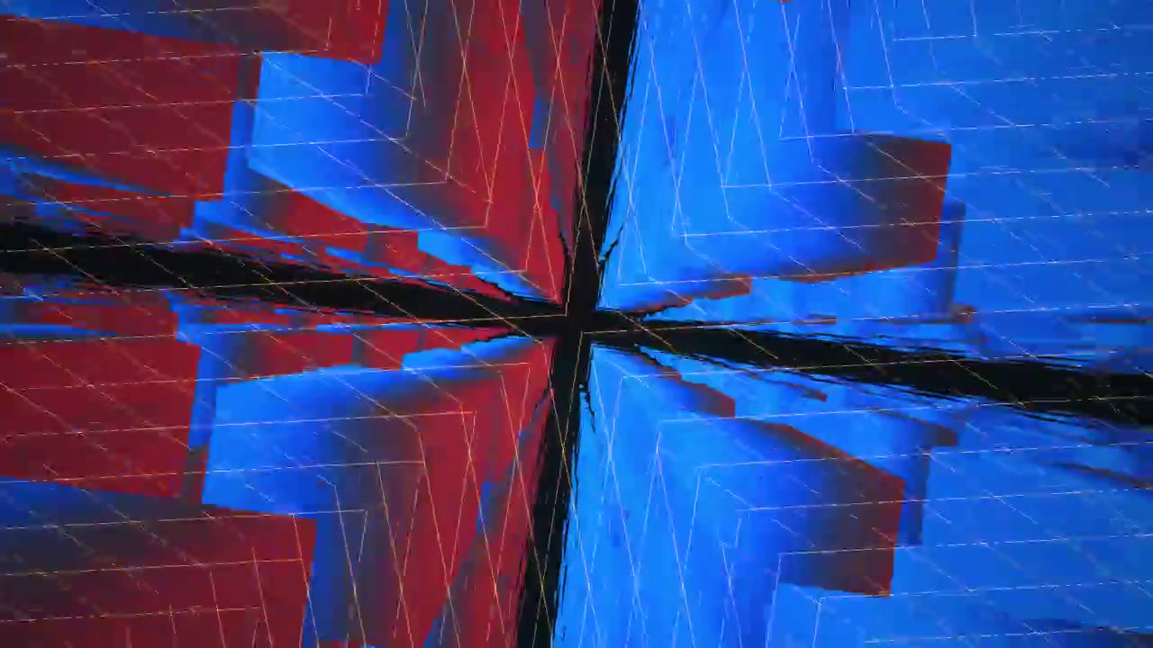 Abstract Geometric Motion Background with Red and Blue Light Patterns