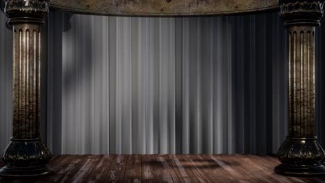 stage curtain with light and shadow