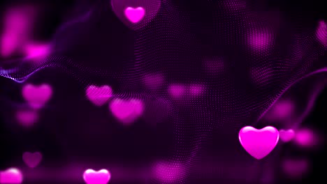 4k soft purple heart background (loopable) stock video