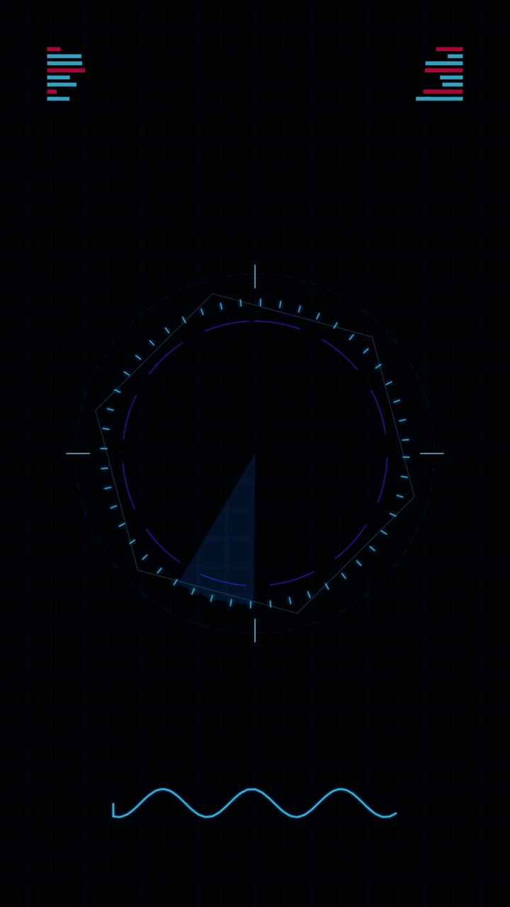 Interfaccia Radar Futuristica con Scansione su Sfondo Scuro