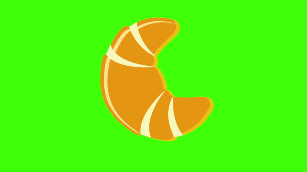 el icono del croissant aparece en la pantalla verde