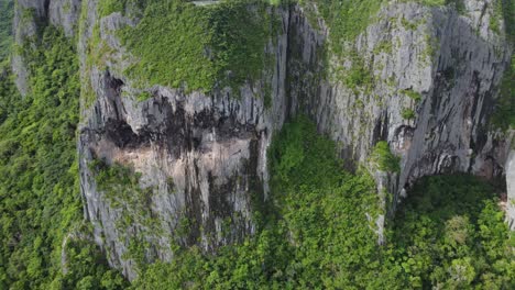 Aerial-and-close-up-shot-of-Suicide-Cliff-in-Saipan,-Northern-Mariana-Islands