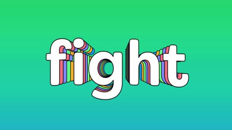 Animation-of-fight-text-over-gradient-green-to-blue-background