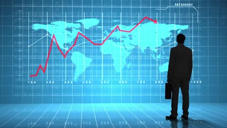 Geschäftsmann-Betrachtet-Globale-Geschäftsschnittstelle-Mit-Diagrammen