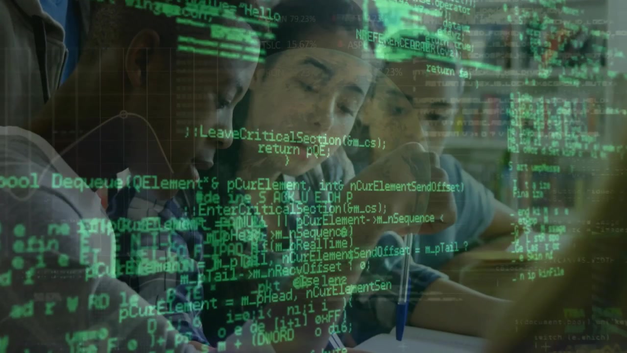 Animation of data processing over diverse students learning in library