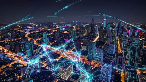 modern city network at night