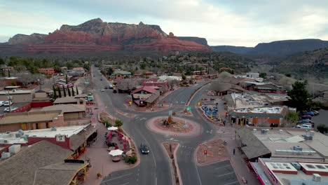 sedona, arizona, antena del distrito del centro