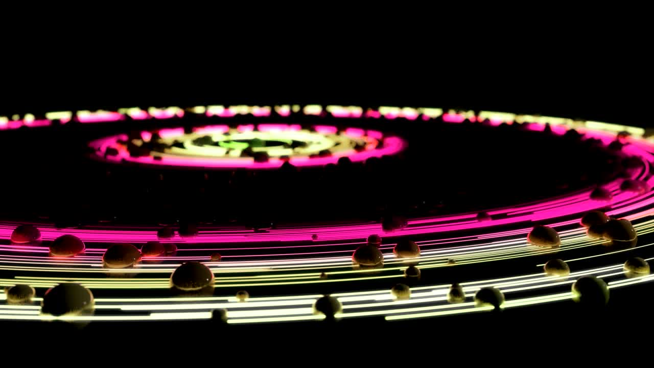 rastros de luz abstractos en órbita.