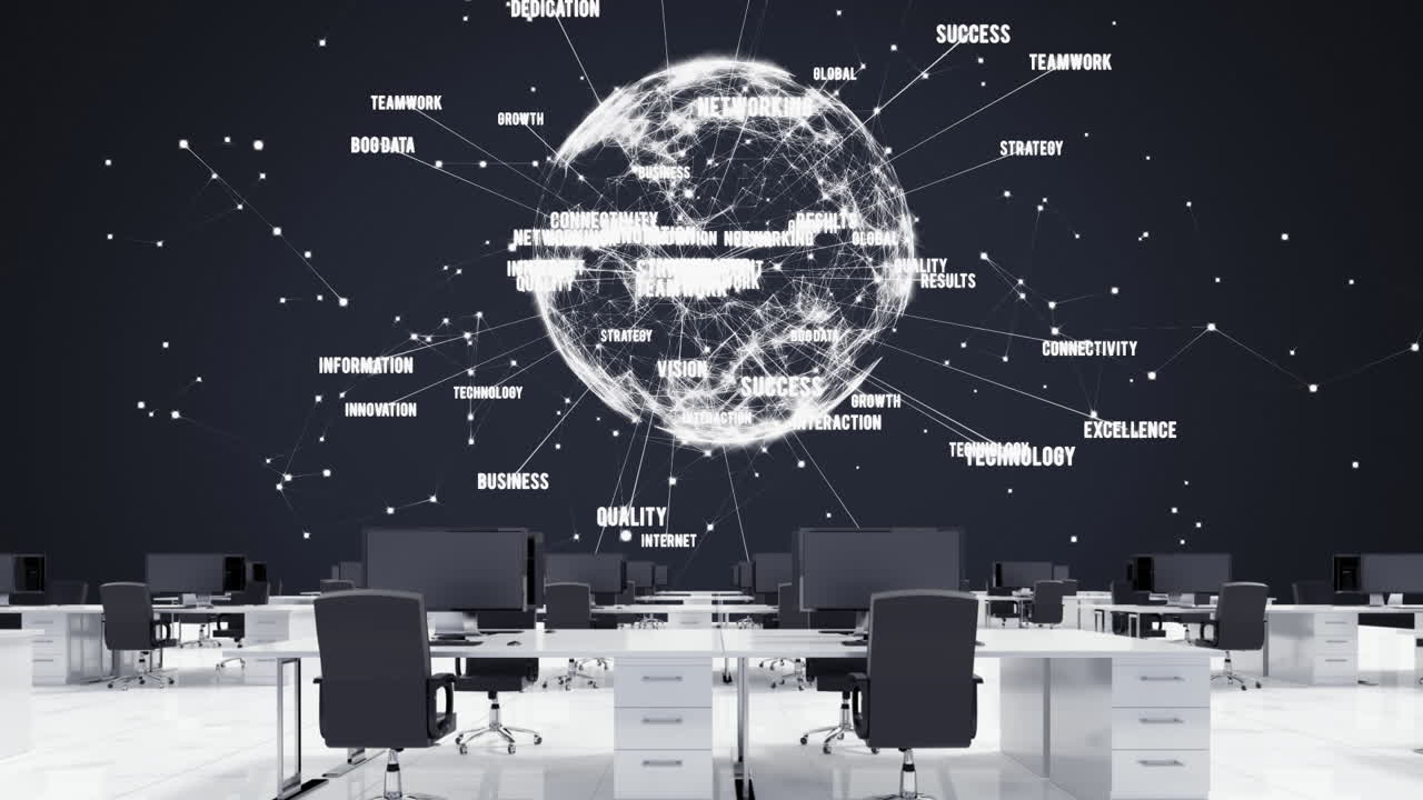 빈 사무실에 대한 연결 네트워크의 세계