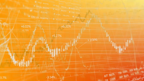 animaciones de procesamiento de datos financieros en capas unas sobre otras