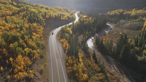 Toma-Aérea-De-Las-Hermosas-Carreteras-De-Montaña-De-Colorado-Y-De-Los-álamos-Amarillos-Y-Naranjas-Brillantes-Durante-El-Otoño-En-Las-Montañas-De-San-Juan-A-Lo-Largo-Del-Viaje-Por-Carretera-De-Un-Millón-De-Dólares