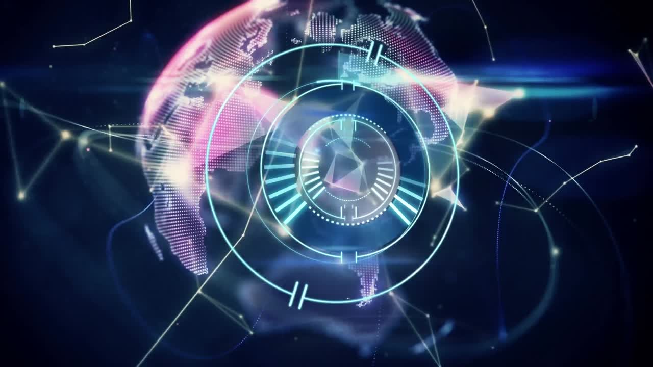 지구의 애니메이션, 연결 네트워크와 함께 범위 스캐닝