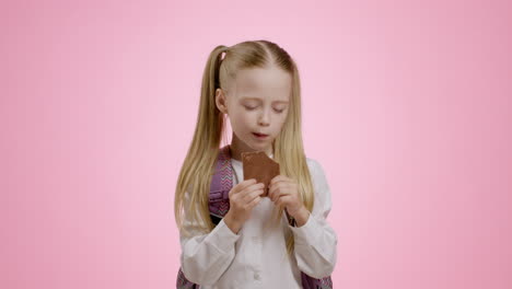 girl eating chocolate