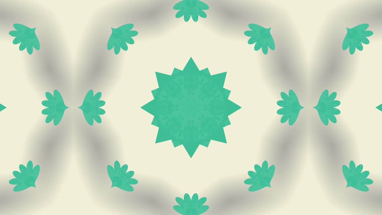 추상적인 프랙탈 꽃 패턴, 칼레도스코프 배경, 만달라 장식 꽃 루프 비디오