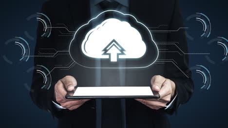 tecnologia di cloud computing e archiviazione di dati online per reti aziendali astute