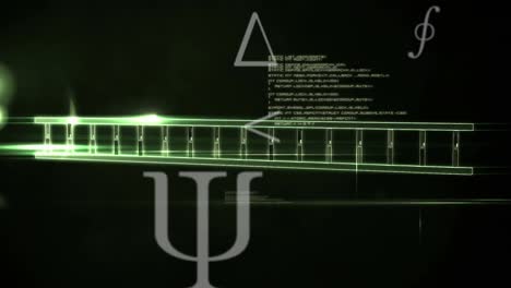 animation of dna strand spinning and medical data processing