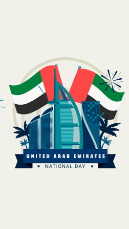 an animation of a flags and fireworks╬o├╢┬╝γoe£├¡united arab emirates day