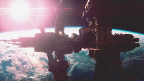 nave espacial alienígena no identificada volando cerca de la tierra elementos proporcionados por la nasa