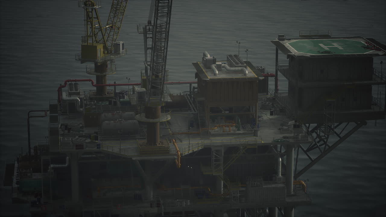 plataforma petrolera en el océano